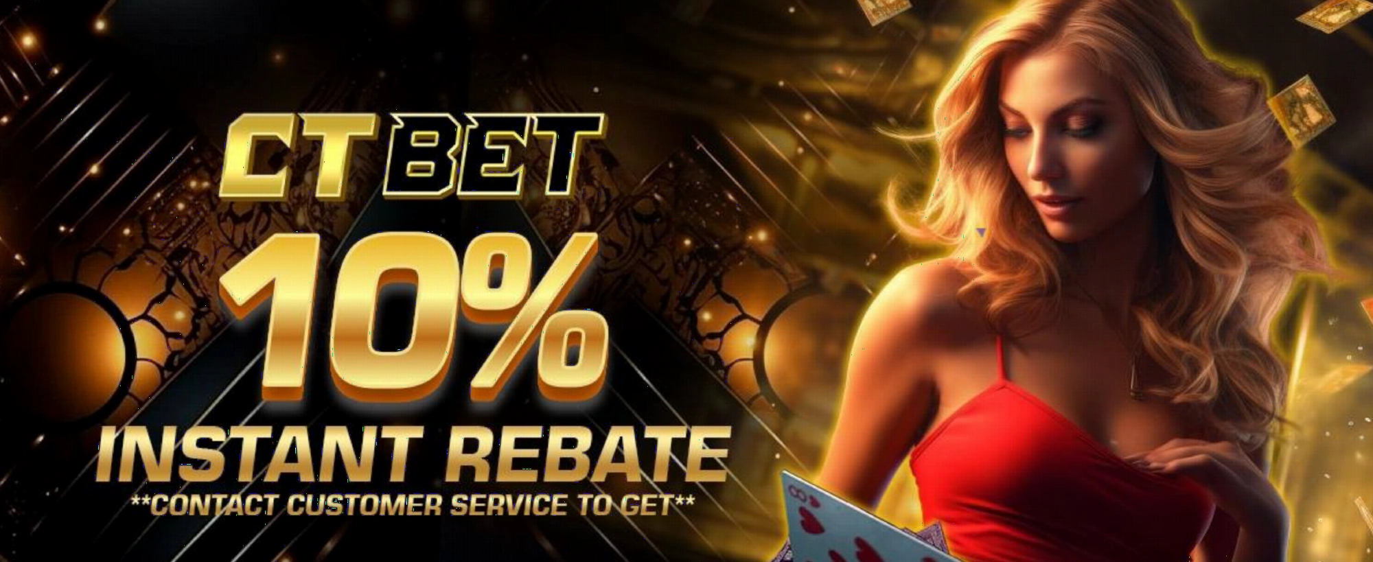 CTBet 10% instant rebate promotion